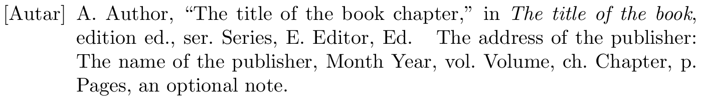 IEEEtranSA: example of a bibliography item for an incollection entry